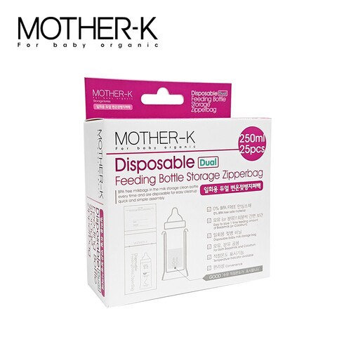 Mother-K 雙重夾鏈 溫感免洗奶瓶袋25入	  |寶寶哺育|奶瓶｜奶嘴｜配件