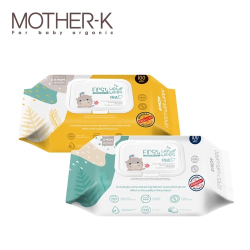 MOTHER-K 自然純淨嬰幼兒濕紙巾-掀蓋柔花100抽產品圖