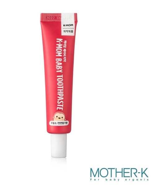 韓國MOTHER-K 植萃嬰幼兒無氟牙膏-鮮嫩草莓30g  |清潔護膚|口腔清潔｜牙刷｜牙膏