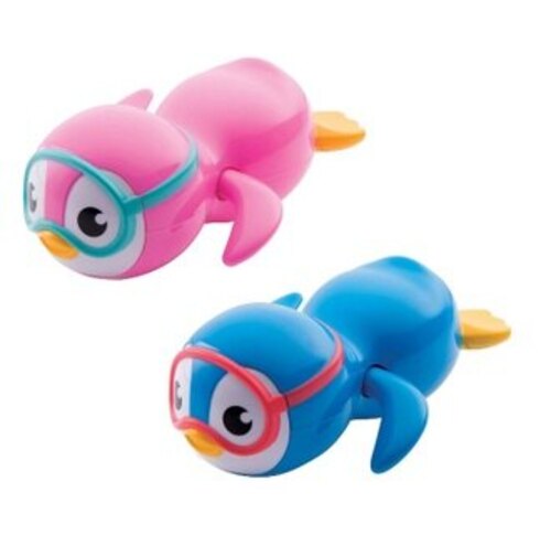 美國 Munchkin 游泳企鵝洗澡玩具-藍/粉  |嬰幼玩具|戲水玩具｜泳圈｜泳池