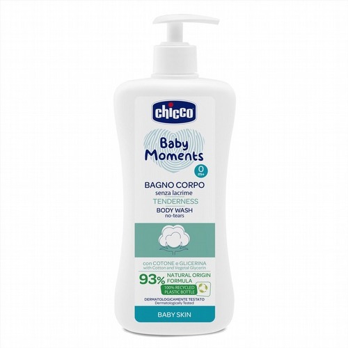 Chicco 寶貝嬰兒植萃泡泡浴露500ml-溫和不流淚配方-清新白棉  |清潔護膚|沐浴乳｜洗髪乳｜香皂