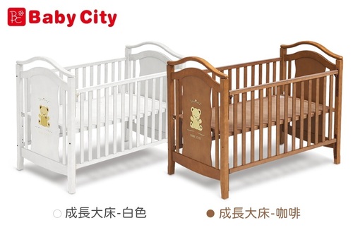 Baby City娃娃城-鄉村古典熊成長大床(咖啡/白)