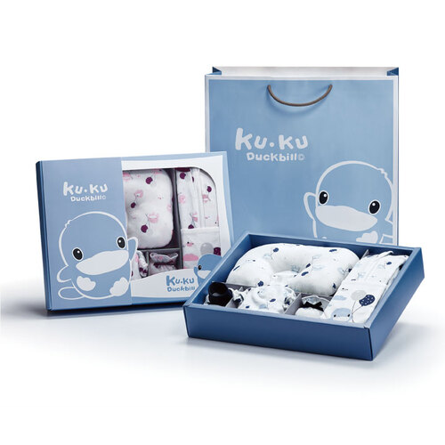 KUKU酷咕鴨夢想氣球包巾精緻禮盒-10件組(粉/藍)  |禮盒專區|彌月禮盒