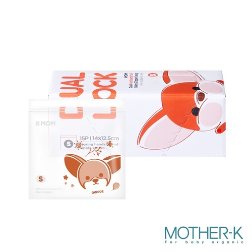 韓國MOTHER-K K-MOM銀離子雙夾鏈抗菌袋-S(15入)  |寶寶哺育|收納盒｜保鮮盒｜拉鍊袋｜儲存盒