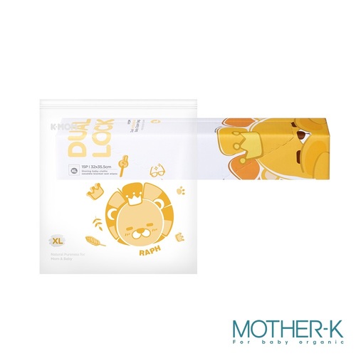韓國MOTHER-K K-MOM銀離子雙夾鏈抗菌袋-XL(15入)