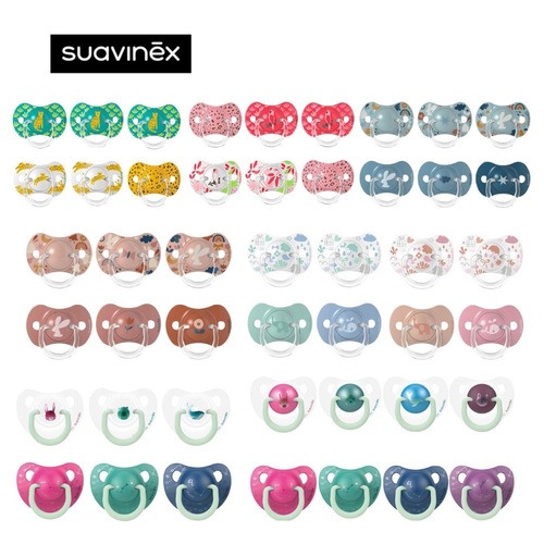 Suavinex 蘇維妮 扁圓型奶嘴 ｜拇指型奶嘴 2入裝-親密回憶/魔幻森林/迷幻熱帶  |寶寶哺育|安撫奶嘴｜奶嘴鏈｜奶嘴夾