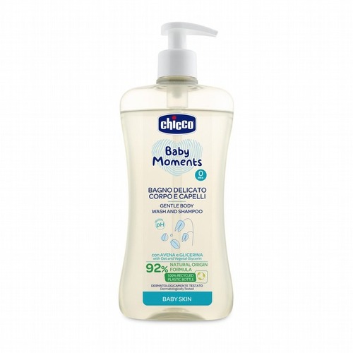 Chicco 寶貝嬰兒植萃洗髮/沐浴露(初生寶寶專用)500ml  |清潔護膚|沐浴乳｜洗髪乳｜香皂
