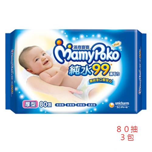 滿意寶寶Mamy Poko-柔棉厚補充 80片濕紙巾產品圖