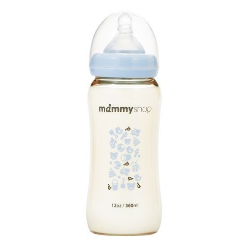 媽咪小站 MAMMY SHOP 母感體驗2.0 PPSU哺育奶瓶寬大口徑360ml(朵朵藍)  |寶寶哺育|奶瓶｜奶嘴｜配件