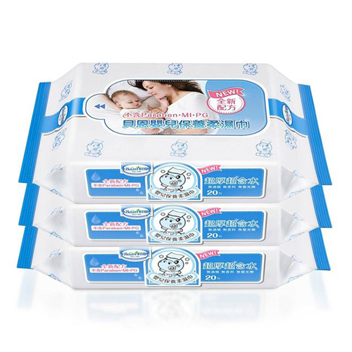 Baan貝恩 - 全新配方 嬰兒保養柔濕巾20抽 3包/串 濕紙巾