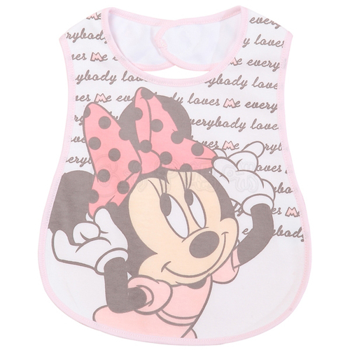Disney甜美米妮大圍兜-粉  |寶寶哺育|圍兜｜圍兜夾｜畫畫衣