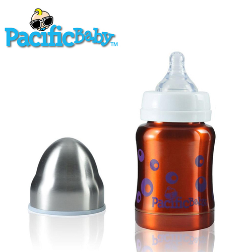 Pacific Baby不鏽鋼保溫太空瓶4oz/自信橘  |寶寶哺育|學習杯｜水杯｜水壺｜配件
