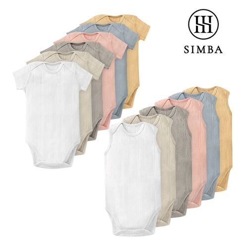 Simba小獅王辛巴 Air Upper 透氣棉圓領包屁衣80cm(短袖/無袖)｜包屁衣｜寶寶內著｜寶寶衣服｜連身裝  |全新商品