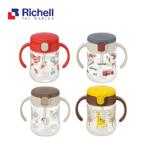 日本 Richell 利其爾-TLI海派甜心/刺蝟同萌/喬治亞/海格力_吸管水杯200ML(TLI三代系列新品上市)  |全新商品