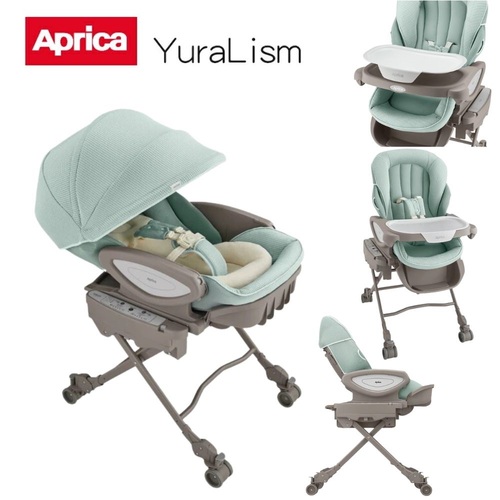 Aprica 愛普力卡 電動餐搖椅 YuraLism Auto Premium旗艦款(0-4歲電動安撫餐搖床椅)拿鐵綠  |全新商品