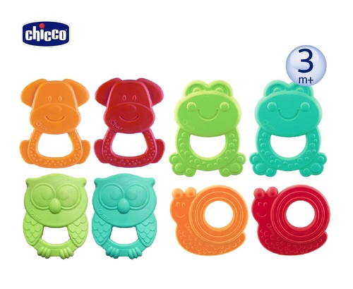 Chicco-ECO+固齒玩具-小青蛙/小蝸牛/貓頭鷹/小狗狗產品圖