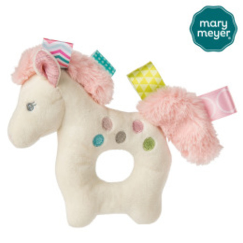 美國Mary Meyer 標籤手搖鈴-彩虹小馬  |嬰幼玩具|嬰幼兒成長玩具