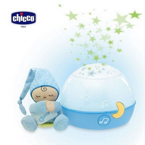 Chicco舒眠星星投射夜燈-粉藍  |嬰幼玩具|床邊音樂鈴｜吊掛玩具