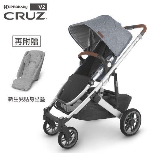 美國-UPPAbaby-CRUZ V2 酷炫豪華頂級：推車（贈新生兒貼身坐墊+內附：防蚊帳+擋雨罩）產品圖
