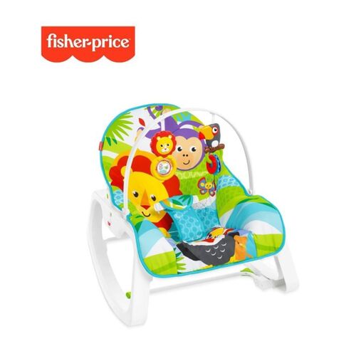 Fisher-Price 費雪 可折疊兩用震動安撫躺椅-動物  |全新商品