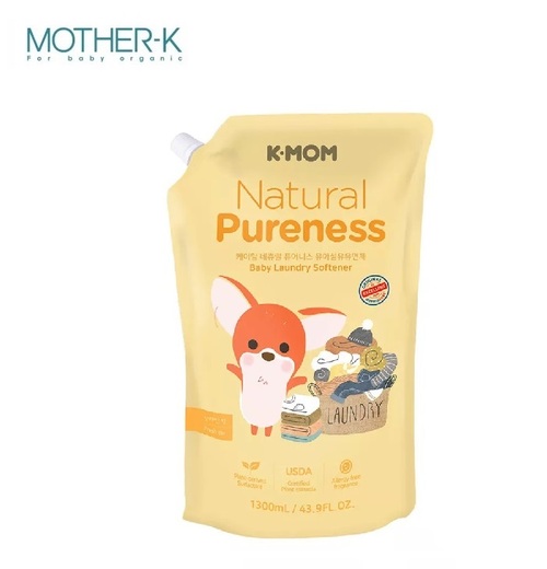 韓國K-MOM有機植萃嬰幼兒柔軟精-補充包1300ml  |清潔護膚|洗衣用品｜衣架