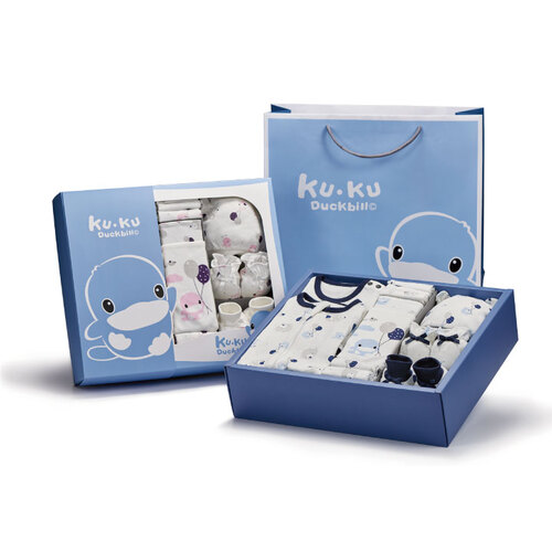 KUKU酷咕鴨夢想氣球包巾豪華禮盒-16件組(粉/藍)  |禮盒專區|彌月禮盒