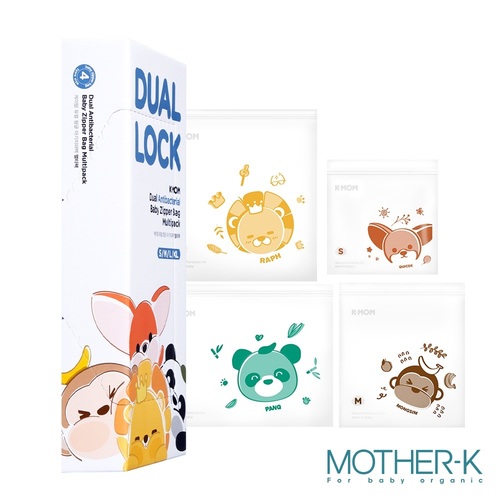 韓國MOTHER-K K-MOM銀離子雙夾鏈袋豪華綜合裝-(80入)  |寶寶哺育|收納盒｜保鮮盒｜拉鍊袋｜儲存盒