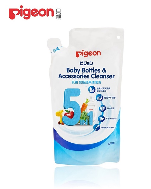 Pigeon貝親-奶瓶蔬果清潔液補充包450ml  |寶寶哺育|奶瓶刷｜清潔用品