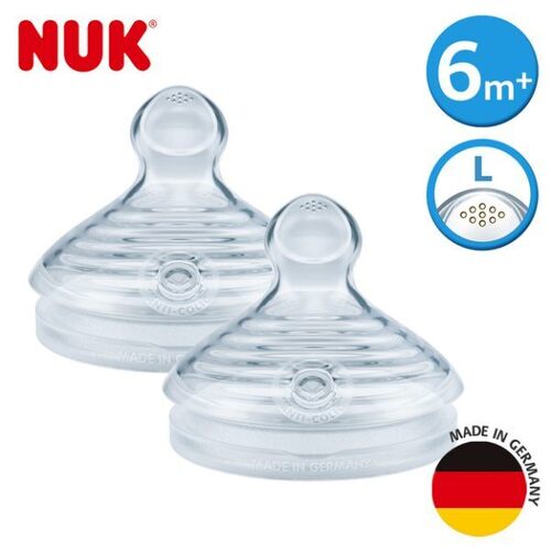 德國 NUK NATURE SENSE自然母感矽膠奶嘴-一般型3號大圓洞-2入產品圖