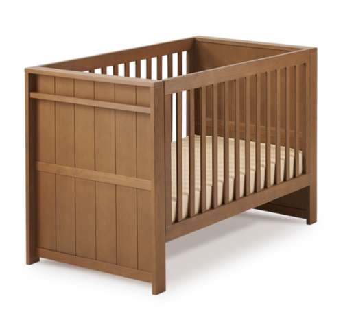 BeBe Deluxe 嬰兒大床-摩卡木紋+彈簧墊  |生活寢具|嬰幼兒床｜遊戲床｜搖床