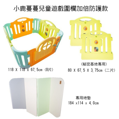【含門鎖】小鹿蔓蔓兒童遊戲圍欄加倍防護款  |全新商品