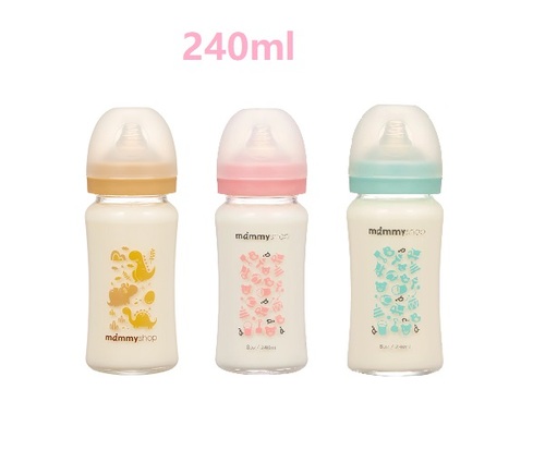 媽咪小站 MAMMY SHOP 母感體驗2.5 玻璃奶瓶-寬大口徑240ml  |寶寶哺育|奶瓶｜奶嘴｜配件