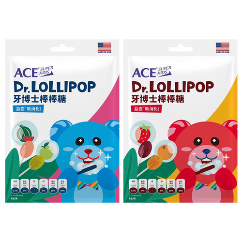 ACE SUPER KIDS 牙博士棒棒糖8支  |寶寶食品|餅乾｜米餅｜糖果